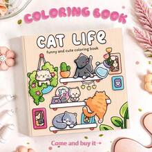 全新42页猫咪生活涂色书，猫咪爱好者和艺术家的福音！书中描绘了可爱猫咪的温馨场景，是成人减压的理想之选。适合作为毕业礼物、返校礼物，线条清晰，设计精美，可用于文具、学习用品等。也是送给女孩、婚礼、母亲节的完美礼物。 - CAT LIFE - 查看 2
