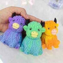 Scottish Highland Cow Squishy Slow Rebound Anxiety Relief Fidget Toy - Multicolor - View 2