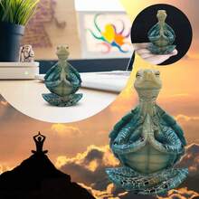 1 Tượng Rùa Yoga, Tượng Rùa Thiền Định, Phong cách Đại dương Thanh bình, Tác phẩm điêu khắc bằng nhựa mang lại cảm giác tĩnh tâm và thư giãn, Thích hợp trang trí nhà theo phong cách ven biển và bãi biển, phòng khách, phòng ngủ, góc thiền trong phòng tắm, Quà tặng sinh nhật - A - Xem 7