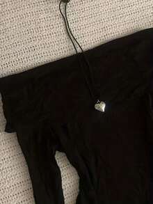 Top de manga larga con hombros descubiertos de unicolor negro, informal de primavera - Negro - Ver 3