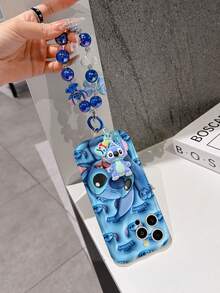Disney Has Authorized, Phone Case - Chain Set, The Stitch Lilo & Stitch 3D Phone Case Plus A Silicone 3D Stitch Bracelet With Metallic Ring Removable Bracelet, Stitch And Angel Pattern, Compatible With Iphone17/16/15/14/13/12/11/XS/XR/X Plus Pro Max, A Stylish Cartoon Phone Case, The Perfect Gift Choice, Phone Protection, Durable Phone Cover, Great Gift For Friends And Family. - trắng - Xem 3