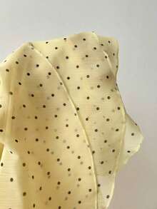 Blusa con cuello de volantes con estampado de lunares para mujer - Amarillo - Ver 7