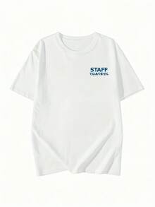 Y2K Oversized Letter Print T-Shirt For Men And Women - /Korean Style, Loose Fit, Dropped Shoulders, Casual Summer Top With Round Neck And Short Sleeves, Soft And Slightly Stretchy Fabric, Suitable For Summer Outfits And Layering Pieces. - White - View 5