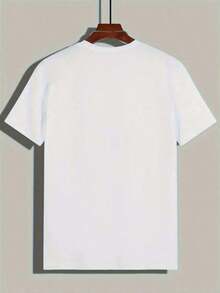 1 pieza PAYEAH 1 pieza Camiseta de cuello redondo con estampado de letras "Vibrant Cruise Life", 180g, 100% algodón suave. - Negro - Ver 6