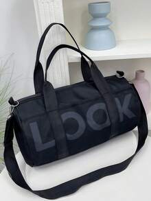 1个可折叠肩带防水健身包，尺寸38x22厘米/15*8.6英寸，轻便带内袋，适合旅行、运动、健身、周末出行、舞蹈等场合，粉色 - 彩色 - 查看 5