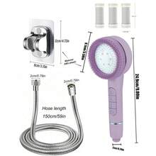 Piano Key Controlled Pet Shower Set - 4-Function High Pressure Handheld Shower Head + Soft Water Filter Cartridge, Gentle Care For Pet Fur, Easy Installation For Home Pet SPA Experience - Multicolor - View 3