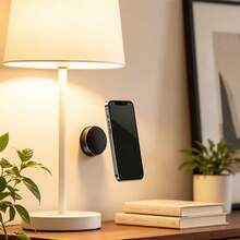 Multi-Functional Magnetic Holder, Strong Adhesive Suitable For Desk, Wall, Kitchen And Bathroom, Can Be Attached To Phones - Silver - View 3