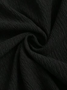 Vestido sin mangas con cuello asimétrico ajustado y drapeado de unicolor - Negro - Ver 4