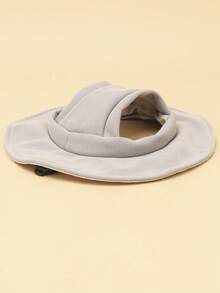 Sombrero con orejas lindas de poliéster, anti-caída, protección solar ajustable, adecuado para que perros pequeños lo usen al aire libre en primavera, otoño e invierno - Gris - Ver 6
