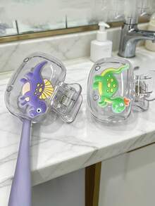 Custodia per spazzolino da denti a forma di dinosauro fluorescente, protezione per testina dello spazzolino, strumento portatile per conservare lo spazzolino da denti al riparo dalla polvere, molletta per spazzolino da denti portatile, protezione antipolvere per spazzolino da denti, comodo da trasportare, ottimo regalo per coppie, amici, famiglia, insegnanti, appassionati di viaggi, essenziale per casa, dormitorio, stagione back to school - Multicolore - Visualizzare 7