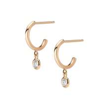 Bông tai dáng dài sang trọng của Ewell Jewellery, bạc sterling 925 mạ vàng 18k, đính đá Zirconia tròn, thích hợp cho bé gái đeo hàng ngày. - Bông tai đính đá Zircon - Xem 9