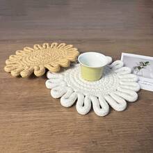 3pcs Heat-Resistant Woven Coasters, 7" And 9.4", Thickened Kitchen Trivets, Multi-Purpose Minimalist Nordic Table Mats, Absorbent Coasters, For Hot Pots And Pans, Table Protectors, Decorative Desk Accessories - 3 món màu be. - Xem 11
