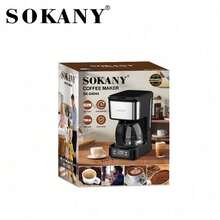 SOKANY 04044 商用頂級美式咖啡機，咖啡與茶雙用，650W 高效加熱，預浸萃取，釋放濃郁香氣，750ml 大容量，一次可沖泡 6 杯，適合宿舍與居家辦公室 - 黑色 - 查看 10