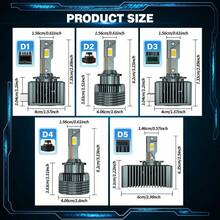 HYNBYZJ 2个装 Turbo D1S LED 大灯灯泡 D2S D4S D3S LED 大灯 6500K 白色 100000LM 180W 汽车大灯替换灯泡 - A - 查看 9