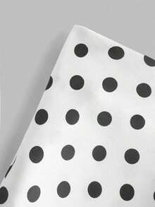 Falda de estilo vacacional elegante y retro con estampado de lunares para mujeres, otoño, invierno - Blanco - Ver 3