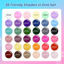 Beetles Summer Box 44Pcs 36 Colors Summer Gel Nail Polish Set, HEMA-Free TPO-Free Soak Off UV Gel Harmony Palette, Base Coat, Glossy Matte & Cat Eye Top Coat With Nail Tools, DIY Nail Art Gift For Women - 44Pcs 36 Colors Harmony Palette - 查看 2