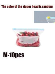 100个/50个装保鲜袋，双层密封保鲜袋，透明食品包装塑料密封袋，适用于谷物、肉类、水果和蔬菜，双肋保鲜袋，果蔬冷冻袋，加厚密封袋，冰箱分装高密度袋，可抽取式食品袋 - 查看 14