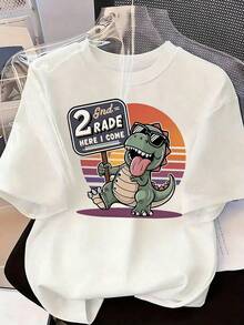 Youthful 80s Graphic Design Short Sleeve T-Shirt,  Short Sleeve T-Shirt For Spring And Summer 2026, Made In Mexico, 180 Grams. Cartoon Print, Couple Design, Suitable For Indoor Or Outdoor Wear. Crew Neck, Unisex, Ideal For Office And Leisure. One-Pack. - WH-P631577SLNDXZGY417 - 查看 2