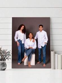 1pc Customized Canvas Wall Art, Frameless Poster, Comfortable Indoor Framed Canvas, Room Decor, Wedding Memento, Mother's Day Gift, Father's Day Gift, Personalized Commemorative Gift, Suitable For Graduation, Wedding And Other Occasions - Multicolor - View 6