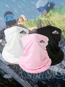 1/2pcs Unisex Solid Color Lightweight Sun Protection Face Mask, Breathable Headwear For Outdoor Activities Like Hiking, Climbing - F - View 1