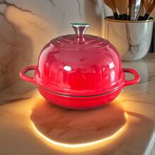 24cm Enameled Cast Iron Dutch Oven - Round Top With Double-Ear Tray, Ideal For Homemade Sourdough Bread, Home Baking (Bread/Desserts/Pastries) - View 10