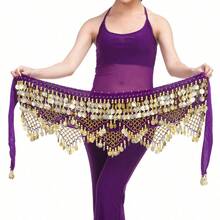 1pc Glitter Tassel Wavy Belly Dance Costume, Fashionable Shiny Sequin Skirt, Suitable For Carnival Performance, Party, Nightclub, Beach, Bohemian Retro Style - Multicolor - View 22