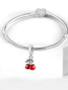 1pc Red Cherry Pendant Charm For Women's Bracelet/Bangle DIY Jewelry Making And Daily Matching - Style 7 - View 6