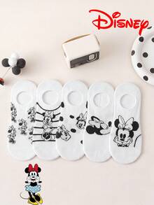 10/5/1雙 Disney 米奇可愛女款低筒船襪，夏季隱形短襪，卡通趣味透氣時尚襪 - 彩色 - 查看 13