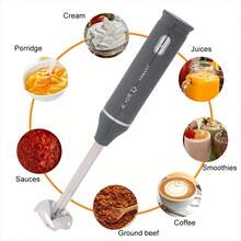 SOKANY 4-In-1 Electric Blender, 500W High Power Cooking Machine, Includes Main Unit, Blending Rod, Mixer, Meat Grinder Bowl And Grinding Cup, Suitable For Beating Eggs, Mixing Meat, Making Baby Food And Juicing - Grey - View 4