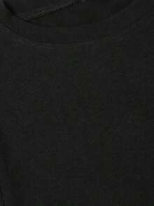 SimpieAndVersatileDesignOjos Nunca Mienten - una Camiseta Impresa con un Patrón de Retrato para Mujeres de Mangas Cortas Casuales en Primavera y Verano.CottonT-Shirt - Negro - Ver 3