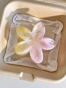 2pcs/Set White Polka Dot Hair Claw Clips And Pink-Yellow Tie Dye Daisy Flower Hair Clips, Fashion Versatile Elegant Minimalist Hair Accessories Suitable For Daily, Casual, Party, Beach, Vacation, Hairstyling, Washing Hair, Makeup, Outfit Accessories, Spring, Summer, Autumn, Winter - Multicolor - View 7