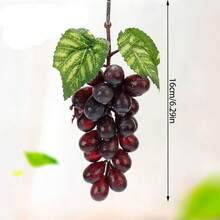 5pcs/Set Artificial Grape Clusters With Leaves, PVC Frosted Fake Grapes For Wedding, Home, Kitchen, Party Decor, Photography Props - Black - View 10