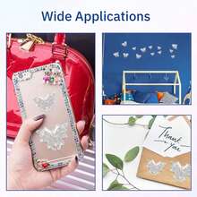Rhinestone Butterfly Car Sticker, Self-Adhesive DIY Exquisite Pattern Rhinestone Sticker, Rhinestone Butterfly Car Decal, Interior And Exterior Car Sticker - A - View 4