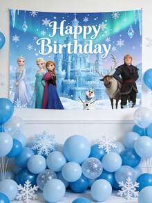 Disney 冰雪奇缘主题生日背景，梦幻般的阿伦黛尔主题横幅，打造难忘的庆祝活动，灵感源自这部深受喜爱的电影的奇幻世界。闪闪发光的雪花和标志性的冰雪城堡，搭配艾莎、安娜、雪宝和他们的朋友们，完美捕捉了阿伦黛尔的精髓，将任何空间都变成一个充满奇幻色彩的庆典。 - 背景 - 查看 11