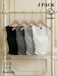 Top tank unicolor fruncido - Multicolor - Ver 2