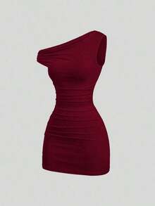 Nuevo vestido casual rosa de primavera/verano para mujer, de corte ceñido y cómodo, con estilo retro y sexy, versátil - Rojo - Ver 4