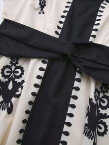 Vestido casual de mujer sin mangas con estampado de posicionamiento simple, vestido acampanado con cintura ceñida, adecuado para verano casual, vacaciones, primavera/verano, oficina, diario, fiesta, playa, graduación, uso versátil de oficina, ves - Multicolor 2 - Ver 4