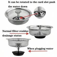 1個不鏽鋼水槽濾網，通用廚房水槽排水過濾器，防臭排水蓋，廚房水槽塞子 - 彩色 - 查看 6