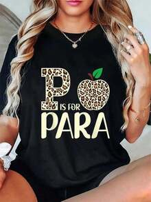 Playera minimalista moderna Plus Size P es divertida para profesores y profesores profesionales. Camiseta de cuello redondo y manga corta para mujeres y hombres, camiseta gráfica, tallas L-3XL 4XL. - Negro - Ver 1