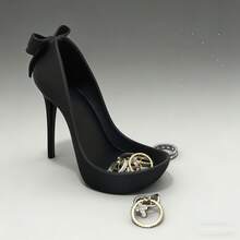 High Heel Shoe Jewelry Storage Box, High Heel Shoe Jewelry Storage Rack Decor, Cute Bow Design Ring Holder, Earring Holder And Bracelet Display Tray, Unique Birthday Wedding Anniversary Women's Gift, Bedroom Vanity Tabletop Decorative Jewelry Storage, Ring, Earring And Necklace Storage - Multicolor - View 10