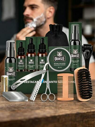 Regalos para el Día del Padre, Regalos para hombres, Ofertas festivas, Promoción especial, El precio más bajo en línea-Un set de cuidado de la barba de lujo para hombres,Kit de aseo para la barba-14pc, Este juego de barba está empaquetado en una caja de regalo de lujo, que contiene enderezadores de barba, champú para barba, 2 tipos de aceite de barba, crema de barba, cepillo de barba, peinado de barba, tijeras de barba, afeitadora, peinado de doble cara,una caja de cuchillas, rodillos de barba, bolsas de almacenamiento, lInstrucciones para el traje de barba. Herramientas avanzadas,empaquetado en cajas de regalo de lujo, el kit de regalo de valor se puede utilizar como regalo perfecto para hombres con barba en el día del padre, regalo de San valentín, aniversario o cualquier otra ocasión especial, El regalo perfecto para hombres, regalos para papás, hombres, novios, papás