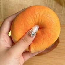 1pc Super Soft Squishable Bagel Toy, Realistic Food Stress Relief Squeeze Toy, Squishy Toy, Multi-Color Realistic Bagel Squeeze Toy, Bread Squeeze Series, Holiday Gift, Birthday Gift, Present - 彩色 - 查看 1