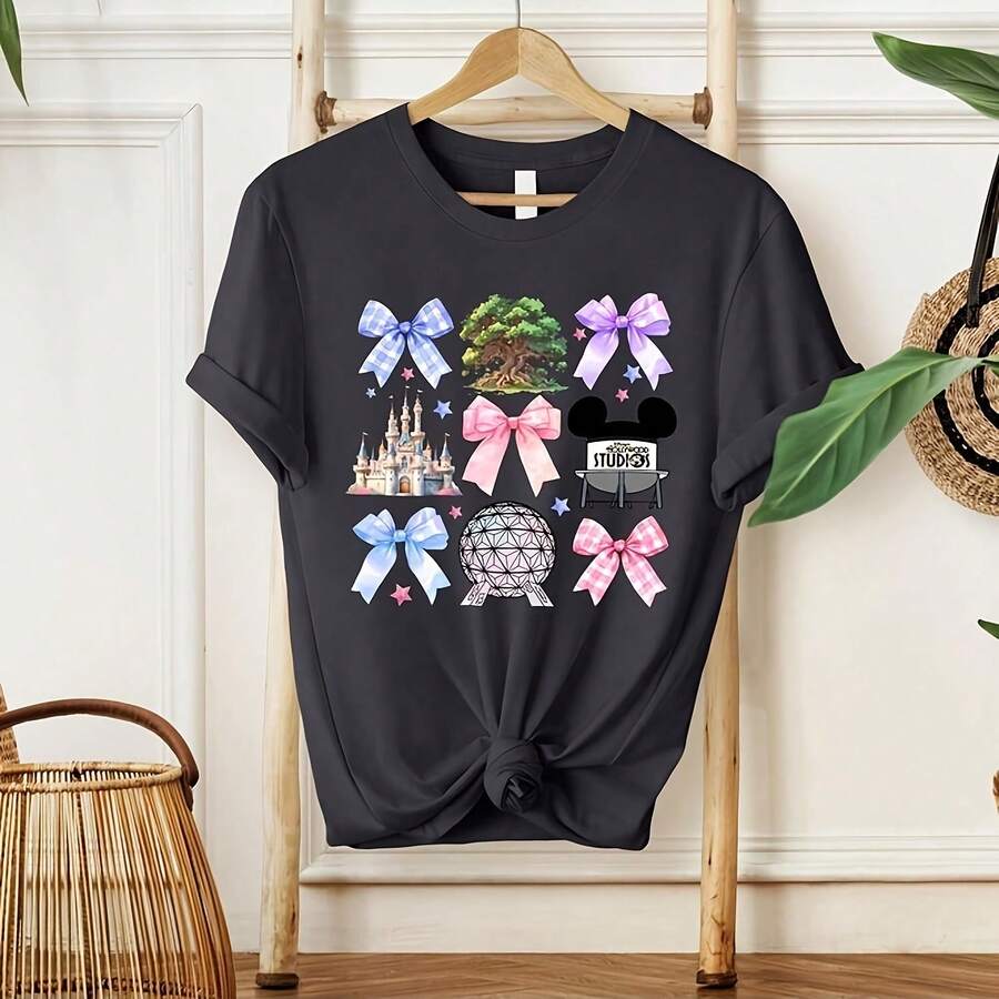 Coquette Bows , Epcot , WDW Coquette , Magic Kingdom , Studios , Land T - Negro - Ver 1
