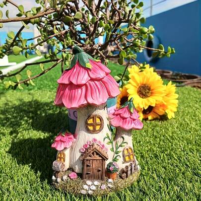Creative Fairy Tale Flower House: A Fantastic Resin Garden Decoration - Suitable For Courtyard Garden Decoration, Home Entrance, Living Room, TV Cabinet Decoration, Valentine'S Day, Classmates' Holiday Gifts, Figurines