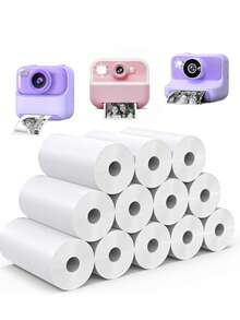 Universal Thermal Printer Paper Refills, White Inkless Printing Rolls For Instant Cameras & Pocket Sticker Makers, Multi-Purpose Self-Adhesive Labels For Photos & Organization - View 3