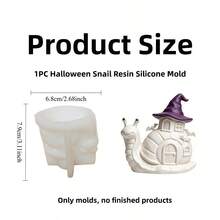 Cubulo 1件萬聖節蝸牛樹脂矽膠模具，易脫模、高彈性、3D生動立體細節，夏季用品與節慶禮物，適用於DIY手工飾品、萬聖節裝飾，適合DIY手工藝愛好者 - 1PC蝸牛矽膠模具 - 查看 10