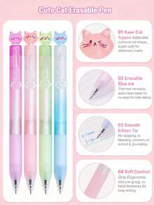 1 Hộp 4 Bút Gel Sáng Tạo Kiểu Mèo 0.5mm Khô Nhanh, Mực Đen Khô Nhanh - Bút Nhựa Nhẹ, Đồ Dùng Văn Phòng Bút Gel Đen, Bút Gel Nhét Hình Mèo Dễ Thương Lấp Lánh Ngọc Trai, Thích Hợp Cho Viết Mượt Mà, Văn Phòng, Viết Nhật Ký, Quà Tặng Cho Người Yêu Mèo, Văn Phòng Phẩm Mới Lạ, Thiết Kế Sáng Tạo, Chất Liệu Bền, Độc Quyền Cho Nhân Viên Văn Phòng - Nhiều màu - Xem 14