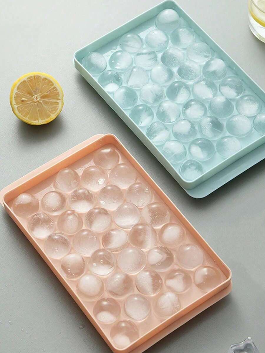 A Must-Have Summer Ice Maker With A Lid And 33 Compartments, A Frozen Ice Hockey Container For Cocktail Drinks. This Reusable Ice Maker Is Suitable For Making Summer Drinks At Home, Bars, Clubs, And Outdoors. It Is An Ideal Choice For Mixing Cocktails, Fruits, Kitchen Utensils, And Kitchen Accessories - Multicolor - View 1