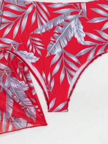 Swim Lushoire Tankini con estampado de plantas - Rojo - Ver 6