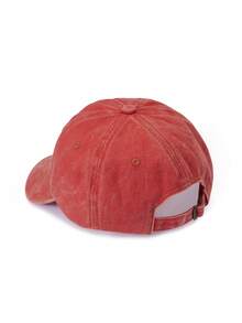 Trivaya 1pc Women's Don't Forget To Smile Washed Baseball Cap, Outdoor Adjustable Sun Protection Casual Cap, Suitable For Spring, Autumn, Travel, Beach Vacation, Men's Sun Hat, Y2k Style Youth Hat - Orange - View 6
